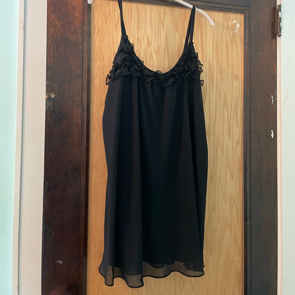 oscar de la renta black slip dress